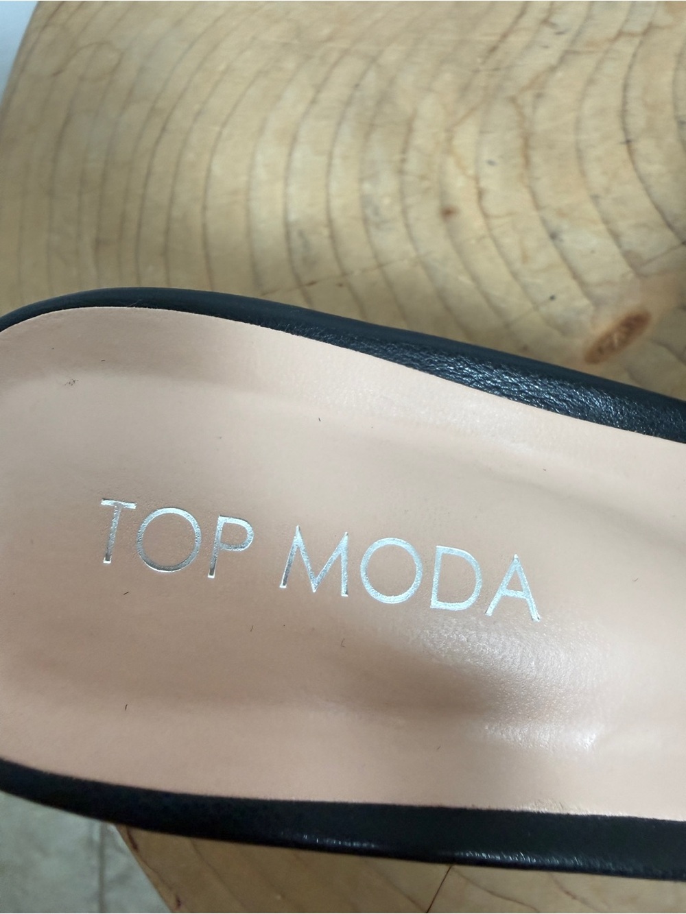 Top Moda Black Padded Double Strap Block Heel Mule Sandals | Size 6.5 - Picture 12 of 12
